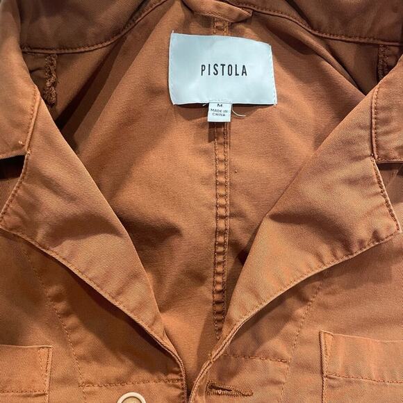 Pistola Grover Cotton Utility Jumpsuit‎ Short Sleeve Brown- Medium - Picture 11 of 11